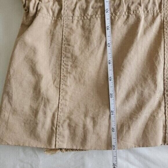 Papaya Vest Womens L Tan Full Zip Studs Pockets Drawstrings Cotton Boho Hippie - Picture 7 of 14